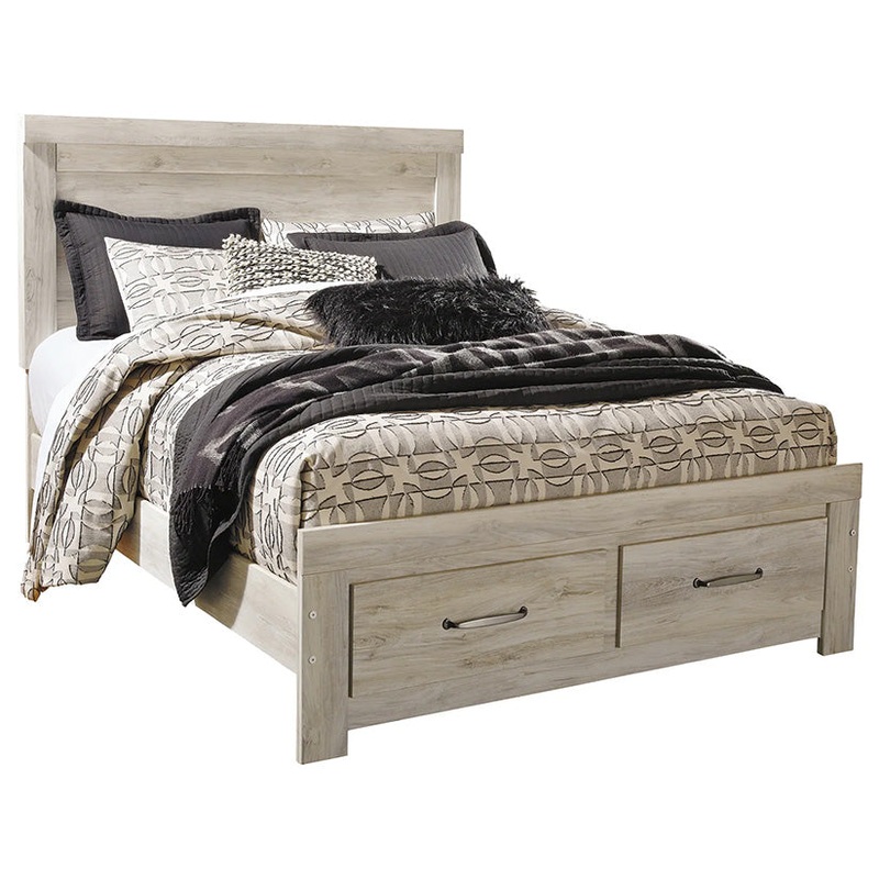 Bellaby – Whitewash – Queen Platform Bed With 2 Storage Drawers