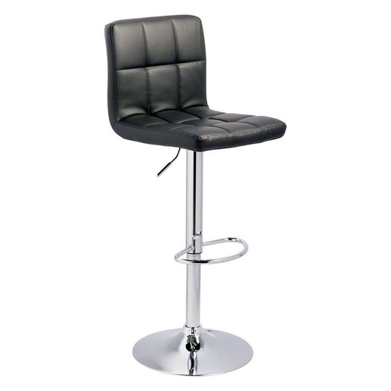 Bellatier – Black / Chrome Finish – Tall Uph Swivel Barstool(Set of 2)