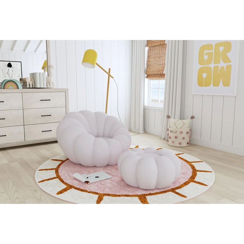 Bubble – Swivel Chair And Ottoman – Gray