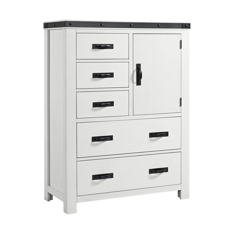 Wade – Youth 5-Drawer Door Chest – White