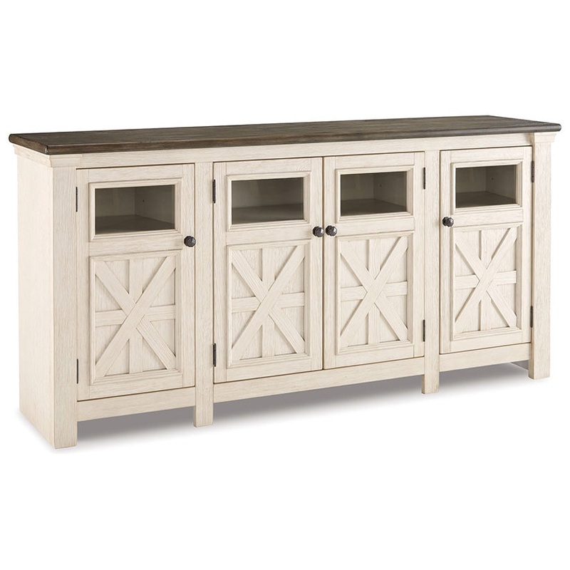 Bolanburg – White / Brown / Beige – Extra Large TV Stand