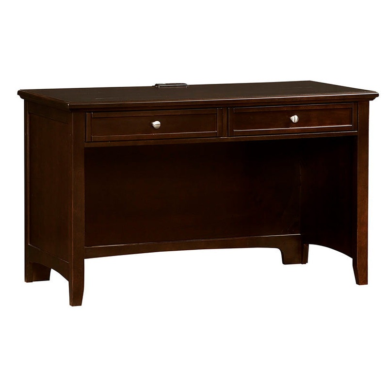 Bonanza – 2-Drawer Laptop/Tablet Desk with Charging Station – Merlot