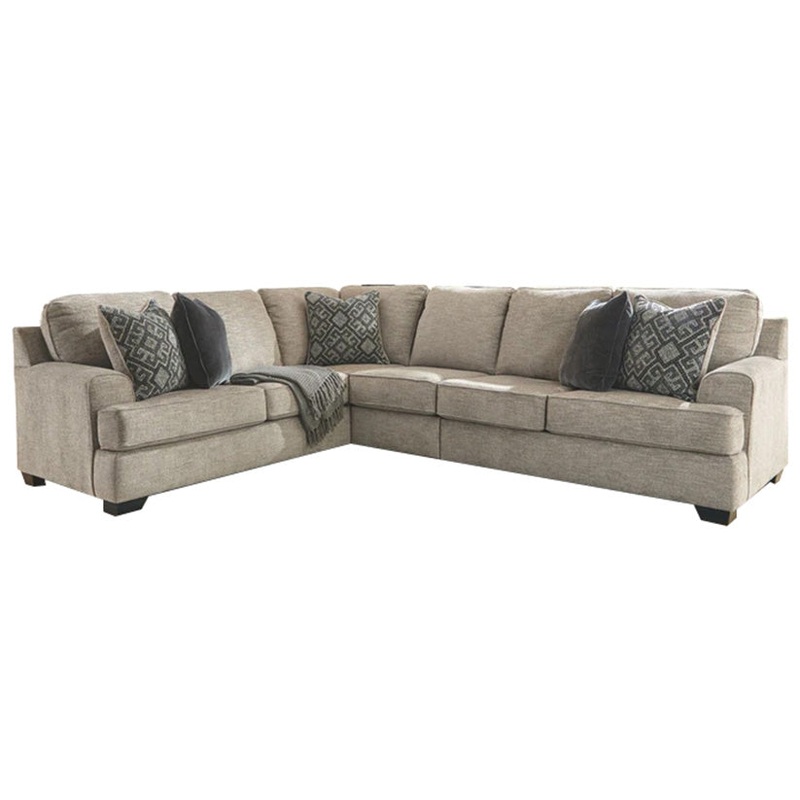 Bovarian – Stone – Right Arm Facing Loveseat 3 Pc Sectional