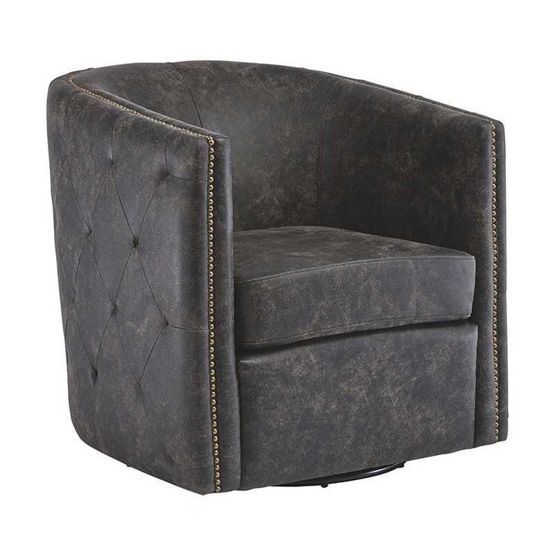 Brentlow – Distressed Black – Swivel Chair