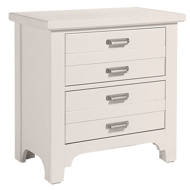 Bungalow – 2-Drawer Nightstand – Lattice (Soft White)