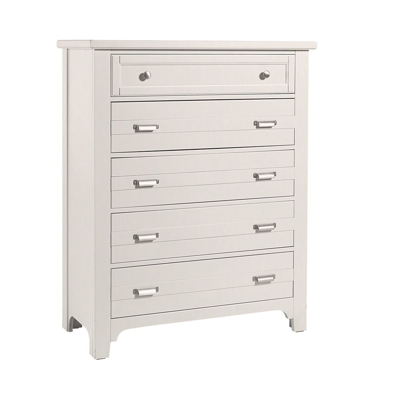 Bungalow – 5-Drawer Chest – Lattice (Soft White)