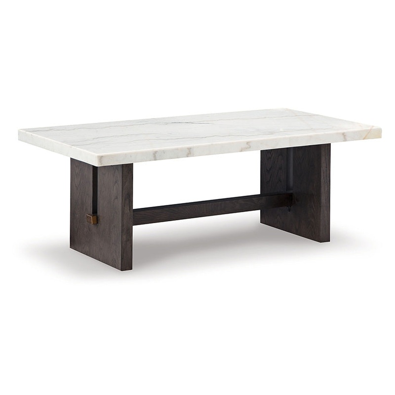 Burkhaus – White/dark Brown – Rectangular Cocktail Table