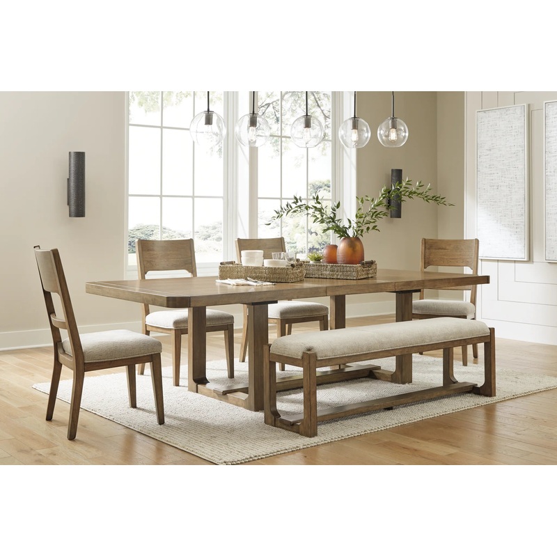 Cabalynn – Oatmeal / Light Brown – 6 Pc. – Dining Room Table, 4 Side Chairs, Bench