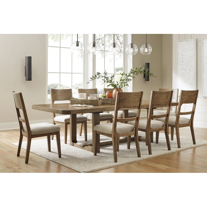 Cabalynn – Oatmeal / Light Brown – 9 Pc. – Dining Room Table, 8 Side Chairs