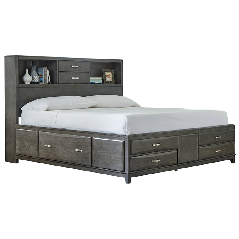 Caitbrook – Gray – California King Storage Bed With 8 Drawers