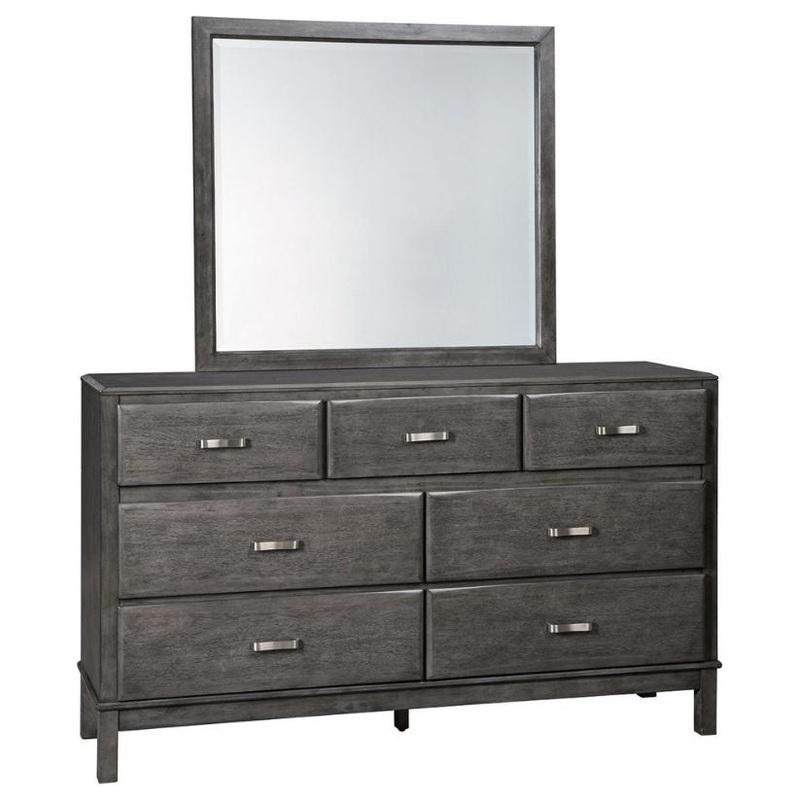 Caitbrook – Gray – Dresser, Mirror