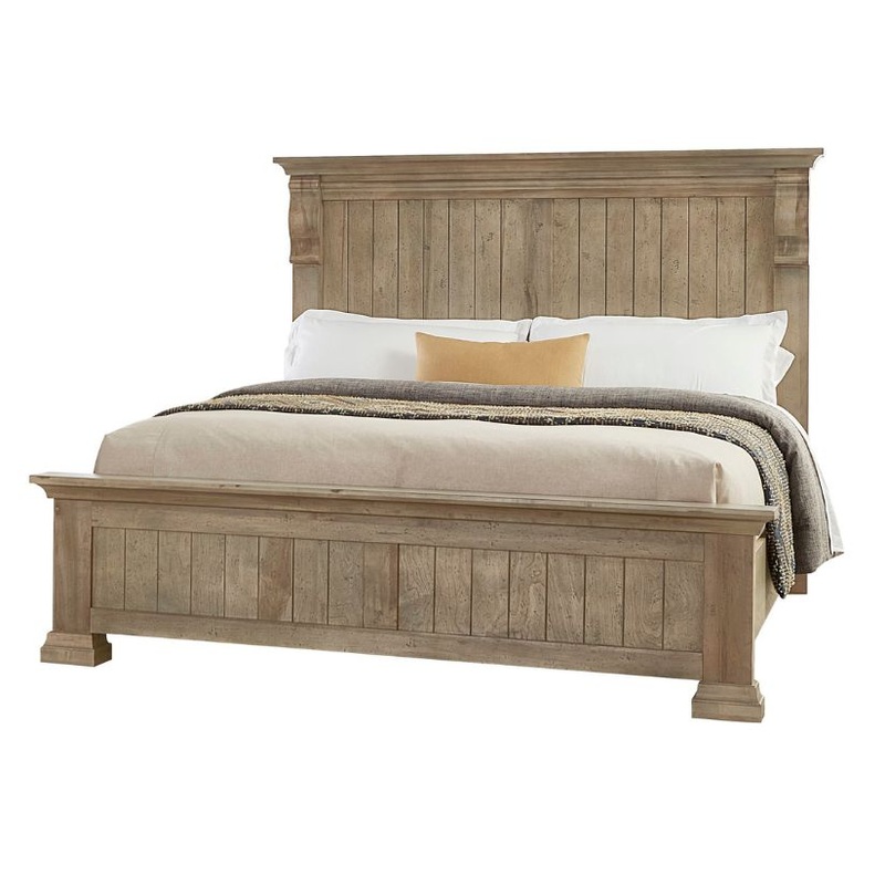Carlisle – King Corbel Bed With Corbel Footboard – Natural Grey