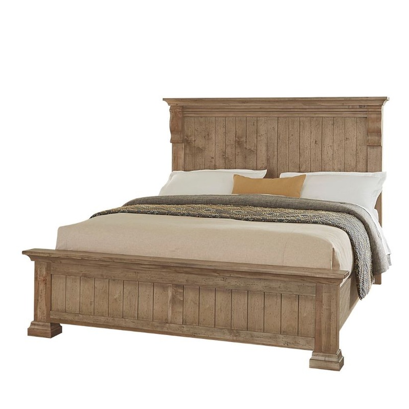 Carlisle – King Corbel Bed With Corbel Footboard – Warm Natural