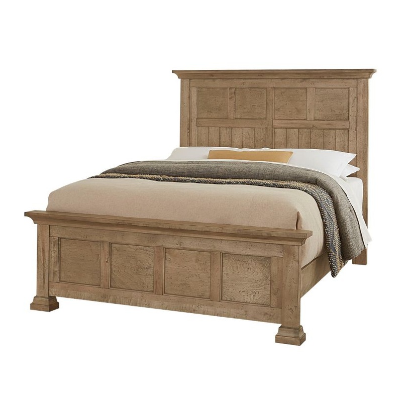 Carlisle – King Window Pane Bed With Window Pane Footboard – Warm Natural