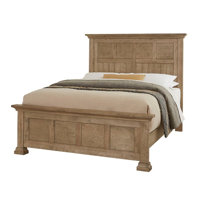 Carlisle – Queen Window Pane Bed With Window Pane Footboard – Warm Natural