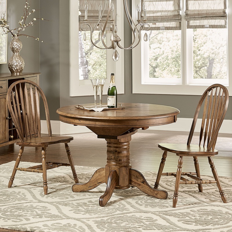 Carolina Crossing – 3 Piece Round Table Set – Dark Brown