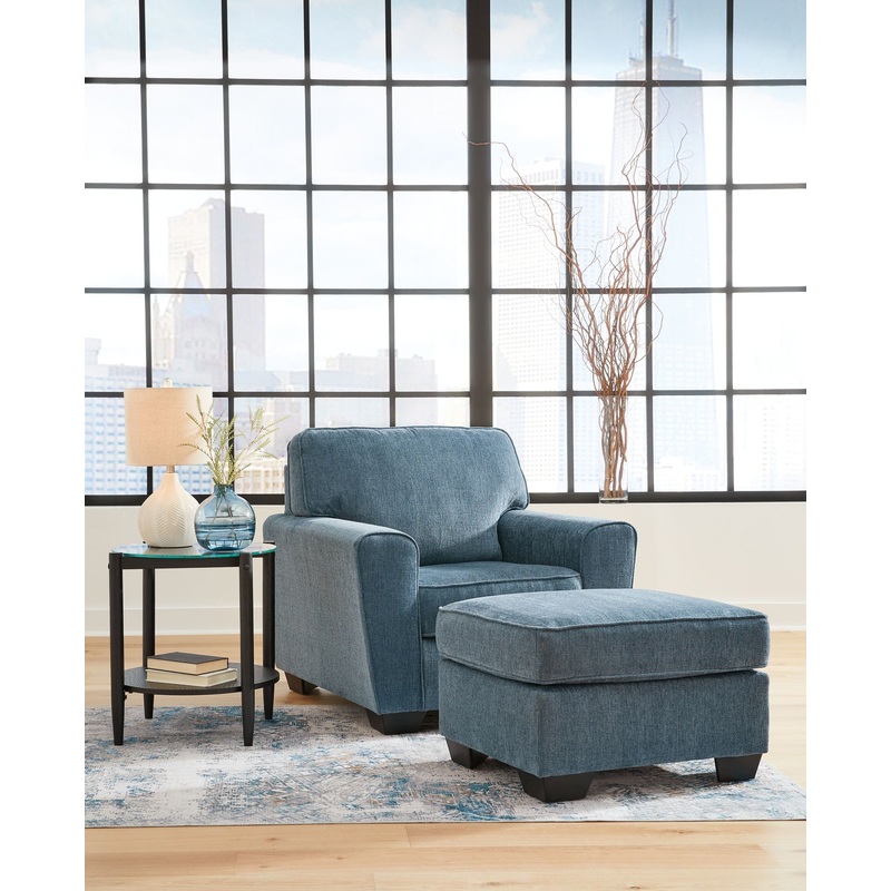 Cashton – Blue – 2 Pc. – Chair, Ottoman