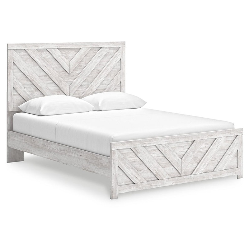 Cayboni – Whitewash – Queen Panel Bed