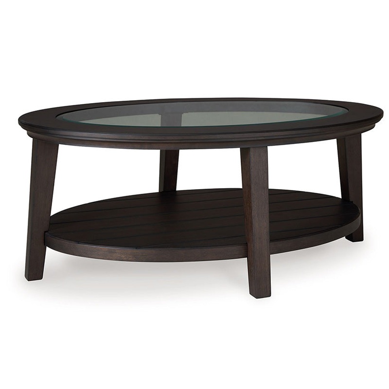 Celamar – Dark Brown – Oval Cocktail Table