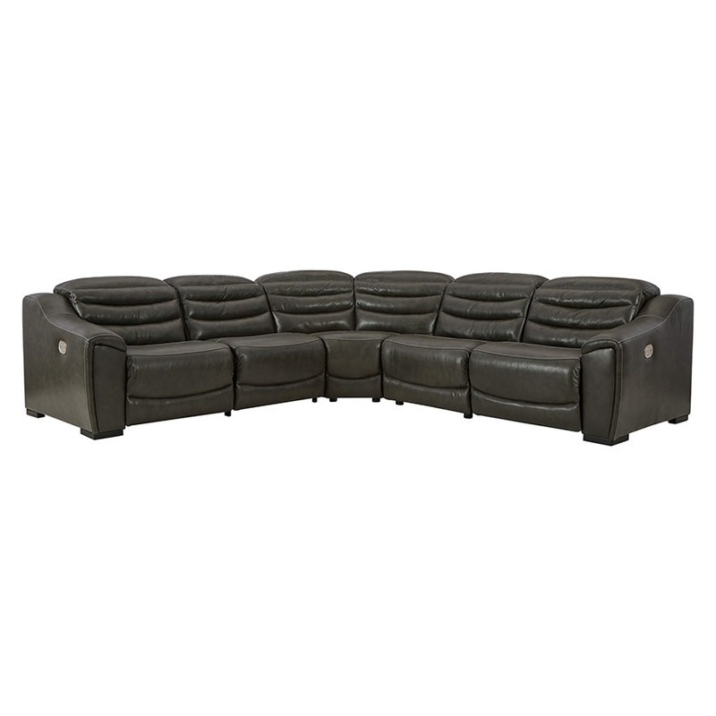 Center Line – Dark Gray – Zero Wall Recliners 5 Pc Sectional