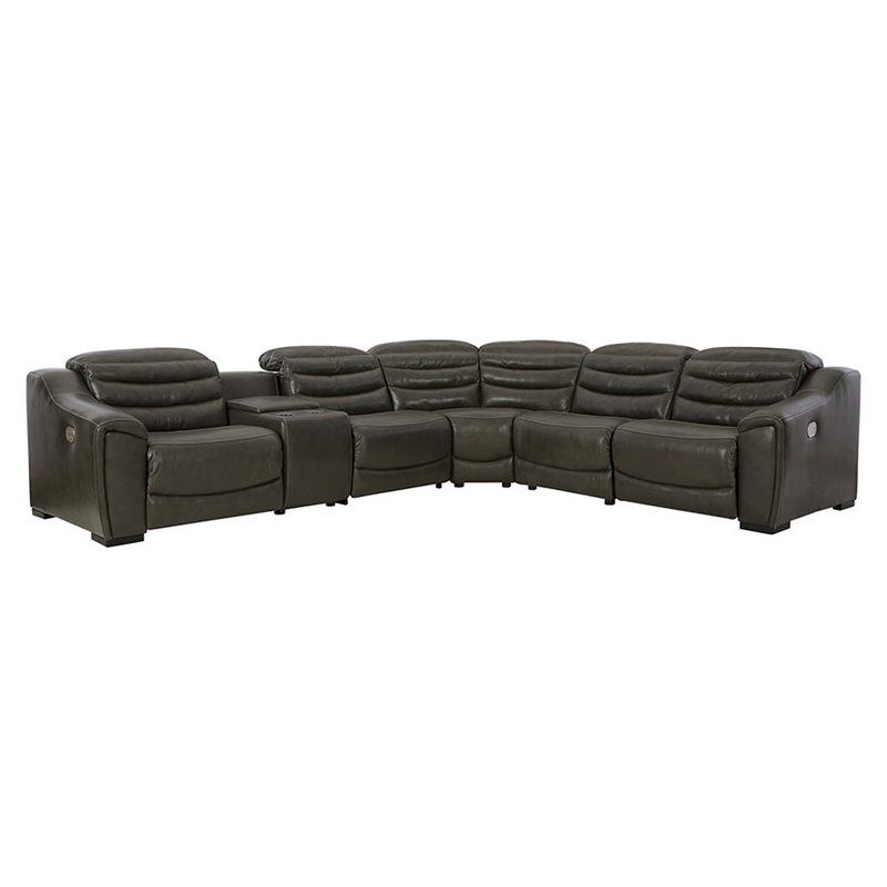 Center Line – Dark Gray – Zero Wall Recliners 6 Pc Sectional
