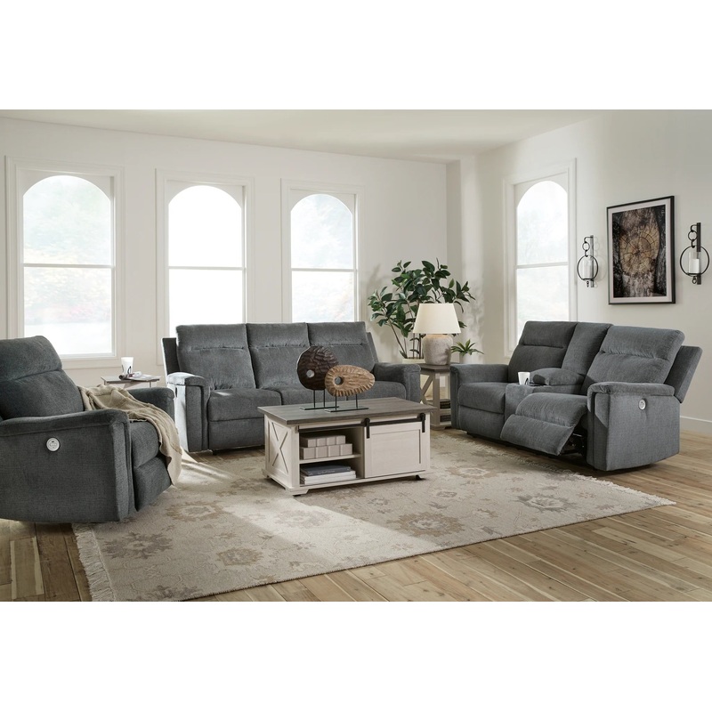 Barnsana – Gravel – 3 Pc. – Power Reclining Sofa, Power Reclining Loveseat, Power Rocker Recliner