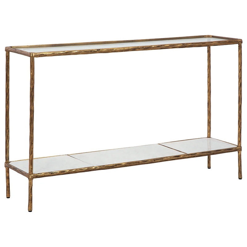 Ryandale – Antique Brass Finish – Console Sofa Table