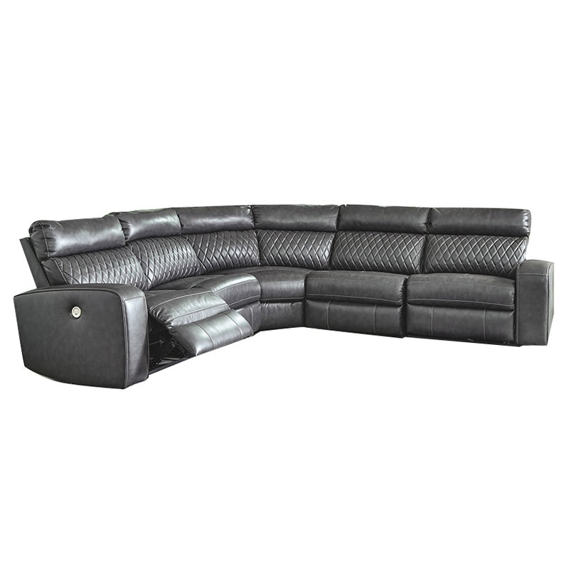 Samperstone – Gray – Zero Wall Recliners 5 Pc Sectional