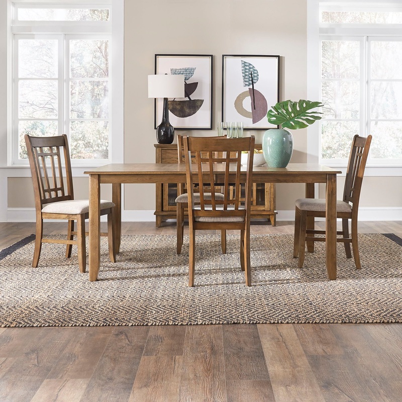 Santa Rosa – 5 Piece Rectangular Table Set – Light Brown