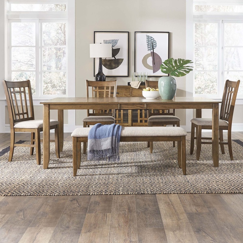 Santa Rosa – 6 Piece Rectangular Table Set – Light Brown