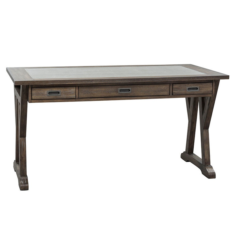 Stone Brook – Complete 3 Piece Desk – Dark Brown