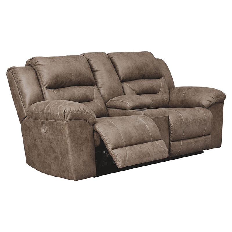 Stoneland – Light Brown – Dbl Rec Pwr Loveseat W/Console