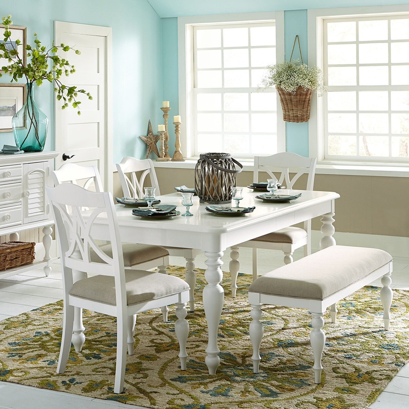 Summer House – 6 Piece Rectangular Table Set – Oyster White