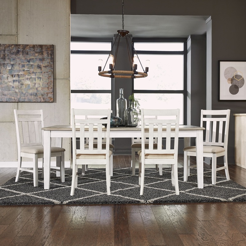 Summerville – 7 Piece Rectangular Table Set – White