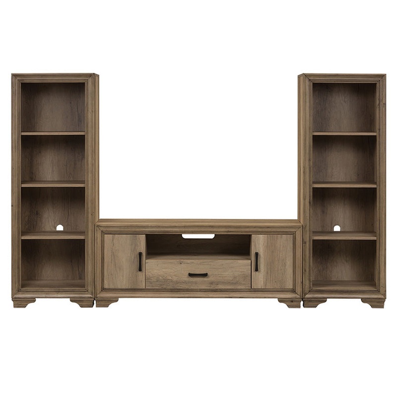 Sun Valley – Entertainment Center w Piers – Light Brown