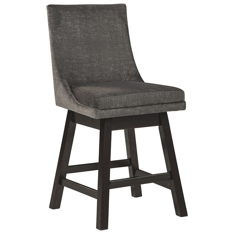 Tallenger – Dark Gray – Uph Swivel Barstool (Set of 2)