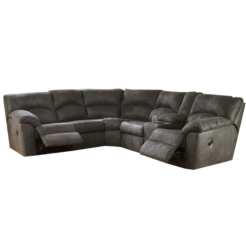 Tambo – Pewter – Right Arm Facing Loveseat With Console 2 Pc Sectional