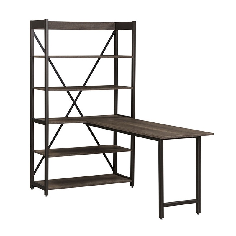 Tanners Creek – Desk and Bookcase Set – Dark Gray