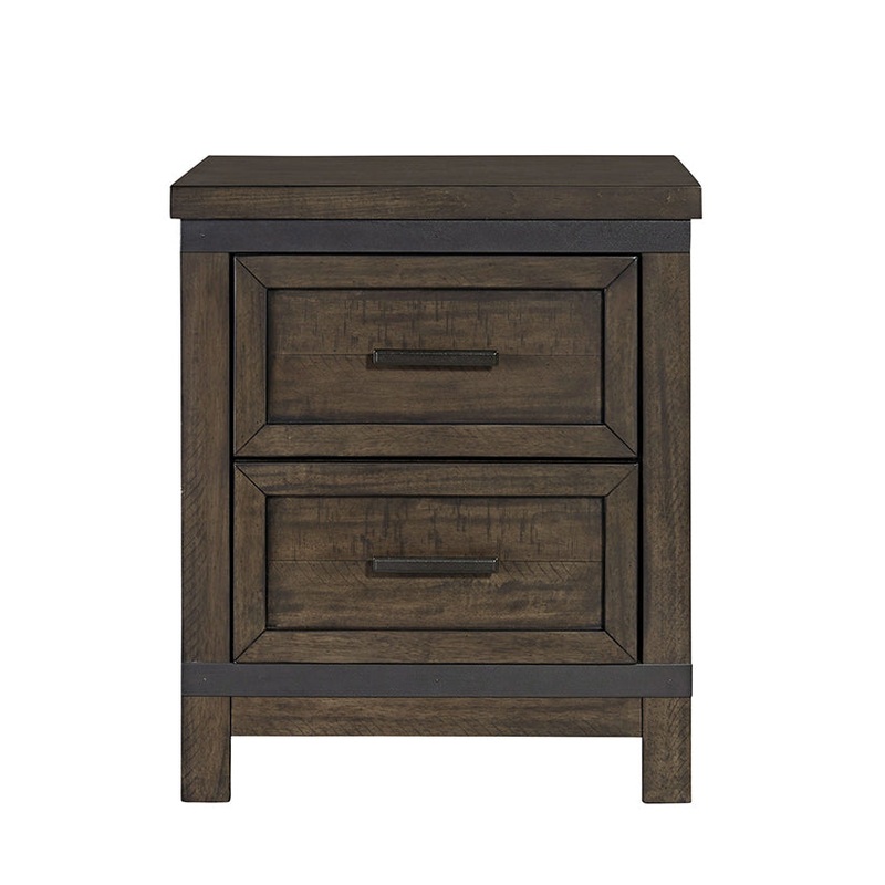 Thornwood Hills – 2 Drawer Night Stand – Dark Gray
