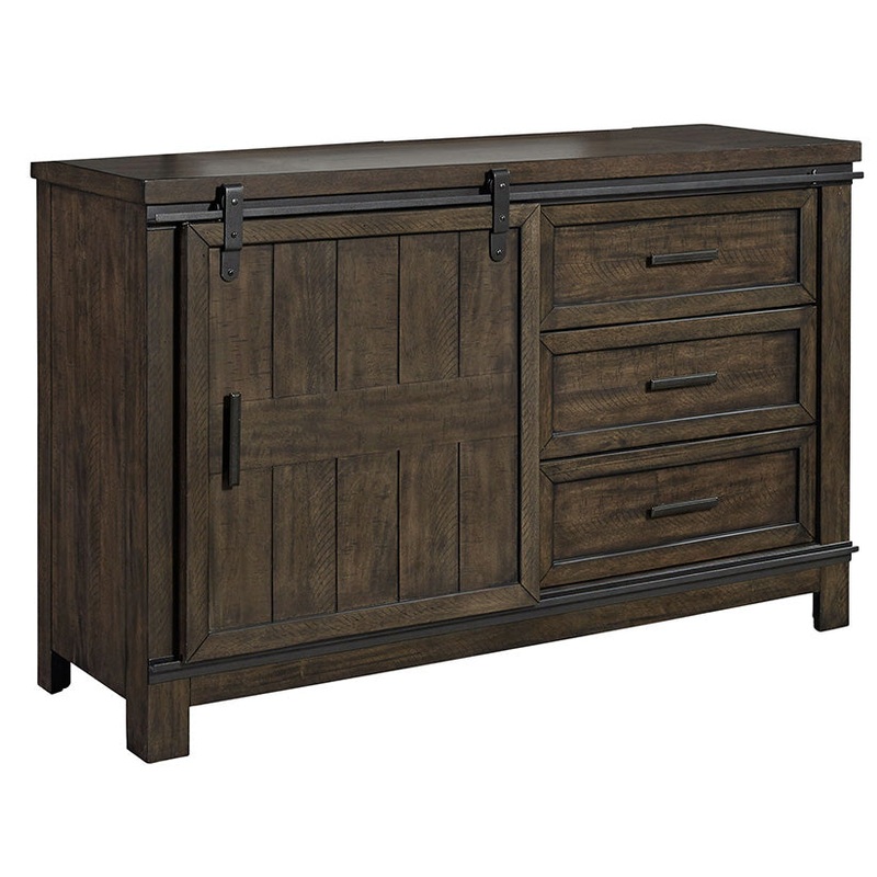 Thornwood Hills – Barn Door Dresser – Dark Gray