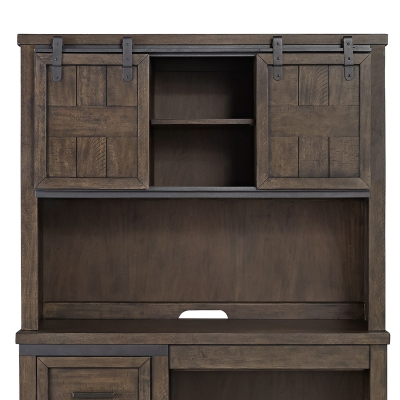 Thornwood Hills – Double Barn Door Hutch – Dark Gray
