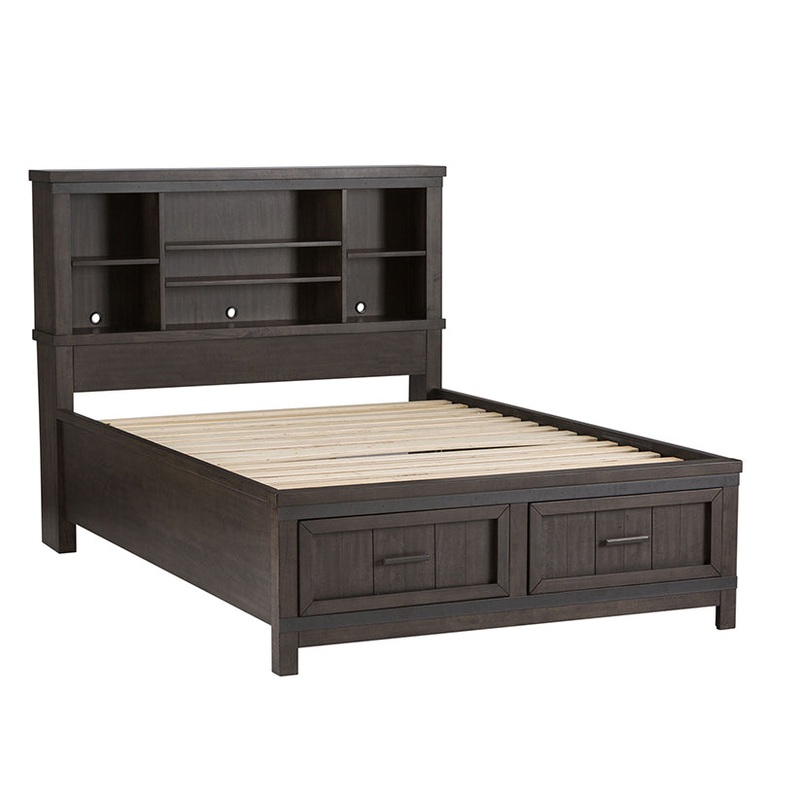 Thornwood Hills – Full Bookcase Bed – Dark Gray