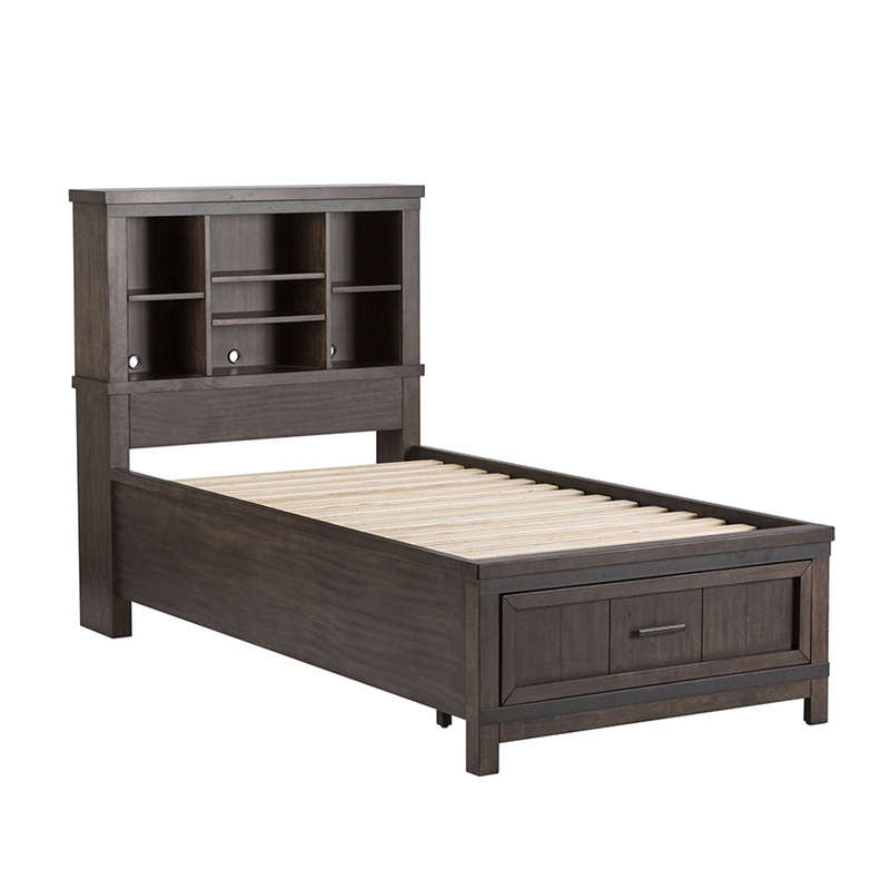 Thornwood Hills – Twin Bookcase Bed – Dark Gray