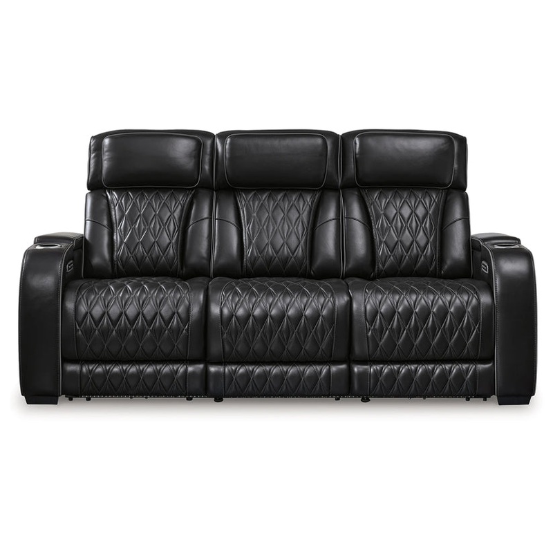 Boyington – Black – Power Reclining Sofa With Adj Headrest