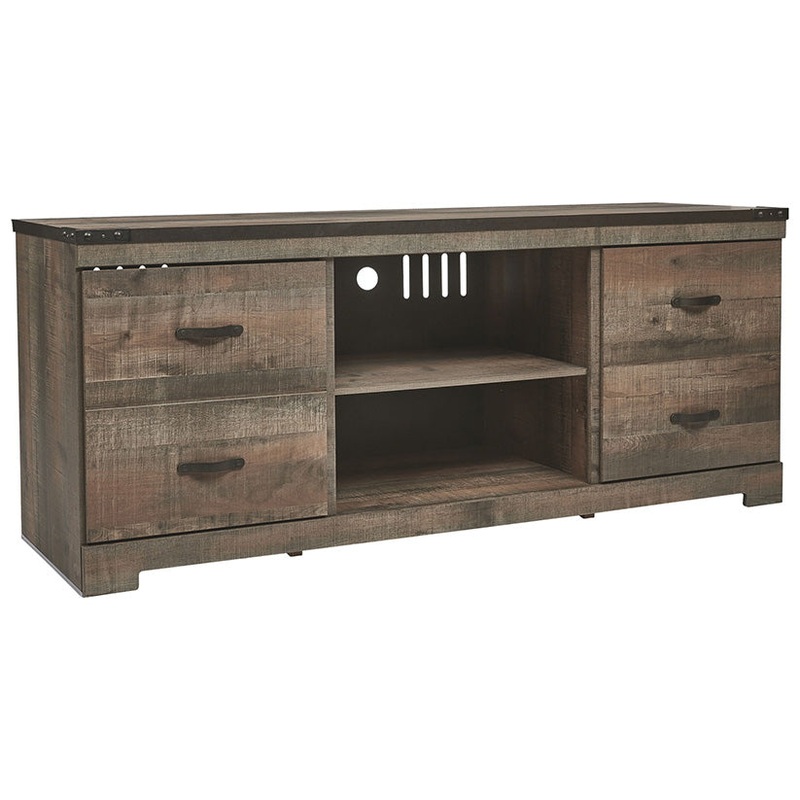 Trinell – Brown Dark – TV Stand W/Fireplace Option – 60″ X 14.8″ X 24.33″