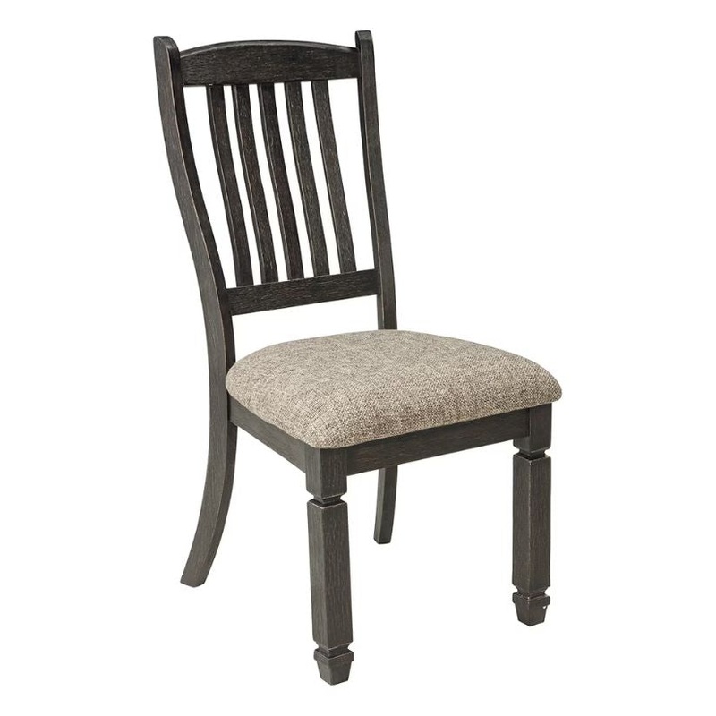 Tyler – Black / Grayish Brown – Dining Uph Side Chair (Set of 2) – Slatback