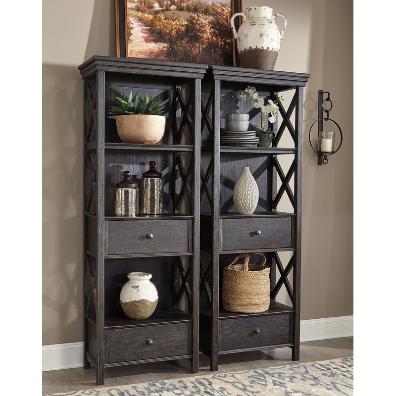 Tyler Creek – Dark Gray – 2 Pc. – Display Cabinets