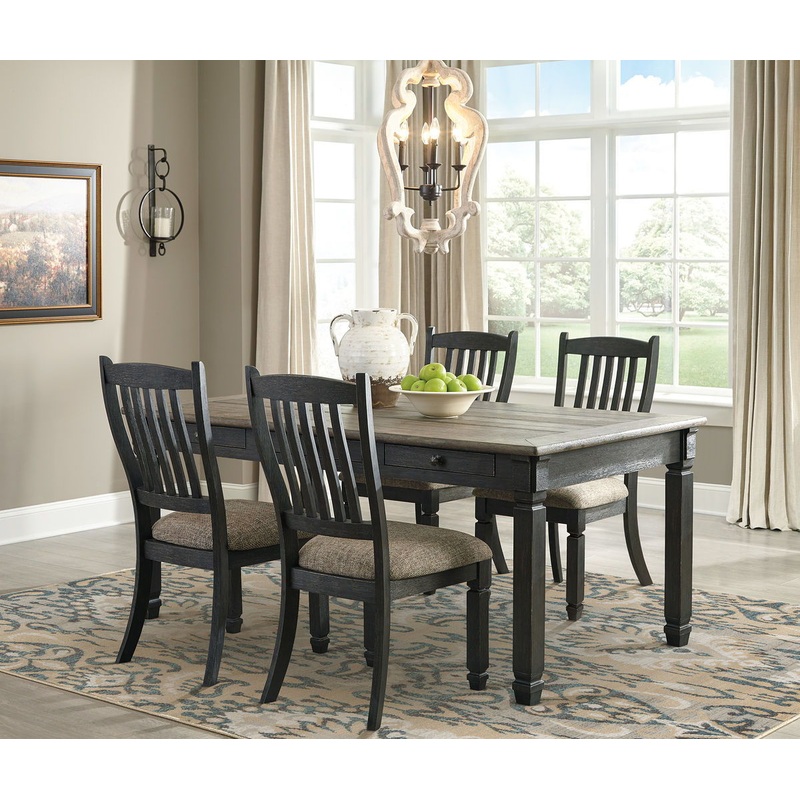 Tyler Creek – Dark Gray – 5 Pc. – Dining Room Table, 4 Side Chairs