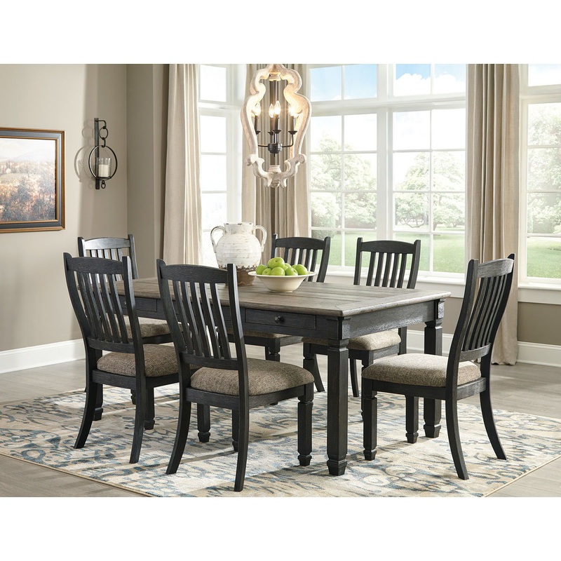Tyler Creek – Dark Gray – 7 Pc. – Dining Room Table, 6 Side Chairs