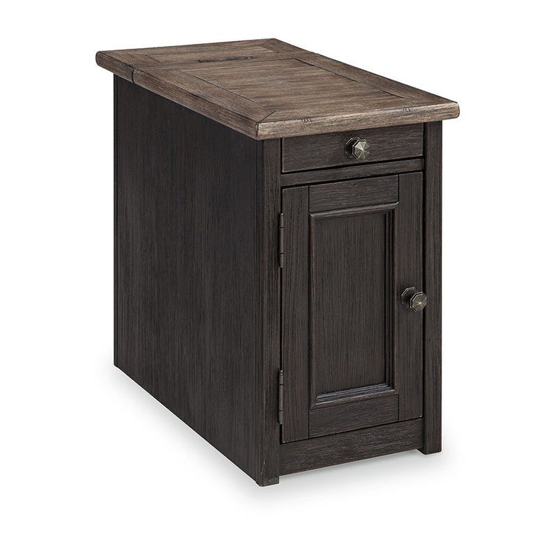 Tyler – Grayish Brown / Black – Chair Side End Table